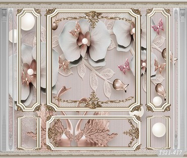 Tranh dán tường khung phào chỉ c T321-417